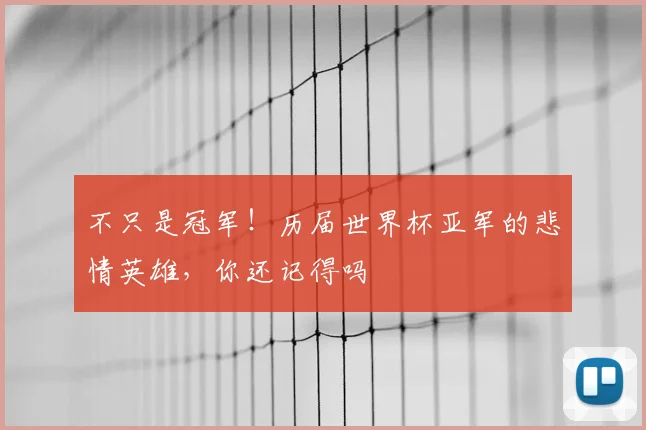 不只是冠军！历届世界杯亚军的悲情英雄，你还记得吗